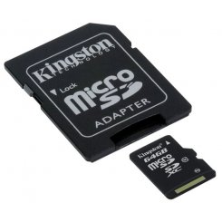 Карта памяти Kingston microSDXC 64GB Class 10 (с адаптером) (SDCX10/64GB)
