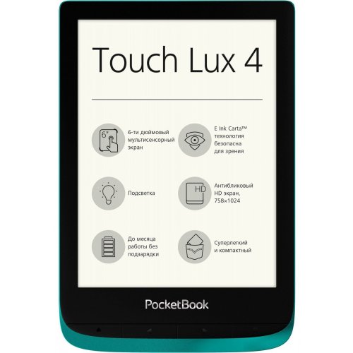 Купить Электронная книга PocketBook 627 Touch Lux 4 (PB627-C-CIS) Emerald - цена в Харькове, Киеве, Днепре, Одессе
в интернет-магазине Telemart фото