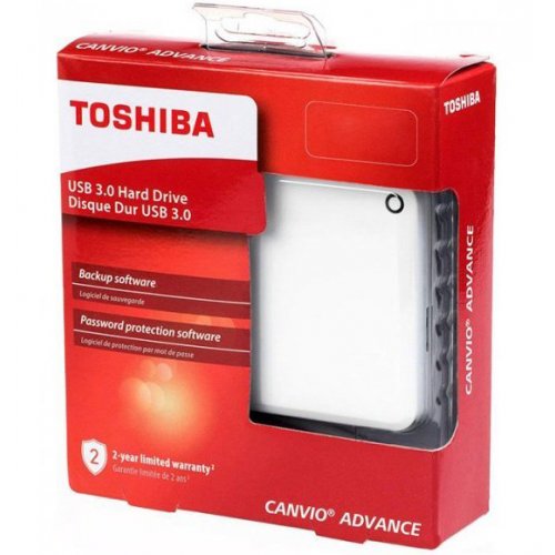 Купить Внешний HDD Toshiba Canvio Advance 2TB (HDTC920EW3AA) White - цена в Харькове, Киеве, Днепре, Одессе
в интернет-магазине Telemart фото