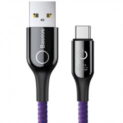Кабель Baseus C-shaped Light Intelligent power-off Cable USB to USB Type-C 3A 1m (CATCD-05) Purple