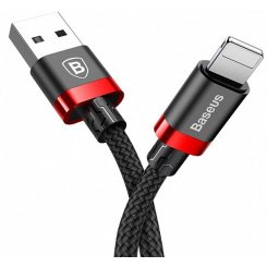 Кабель Baseus Cafule Cable USB to Lightning 2.4A 0.5m (CALKLF-A19) Red/Black