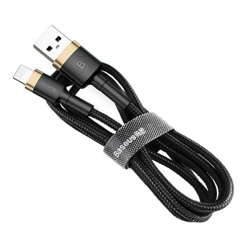 Купить Кабель Baseus Cafule Cable USB to Lightning 2.4A 1m (CALKLF-BV1) Gold/Black - цена в Харькове, Киеве, Днепре, Одессе
в интернет-магазине Telemart фото