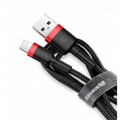 Кабель Baseus Cafule Cable USB to Lightning 2.4A 2m (CALKLF-C19) Red/Black