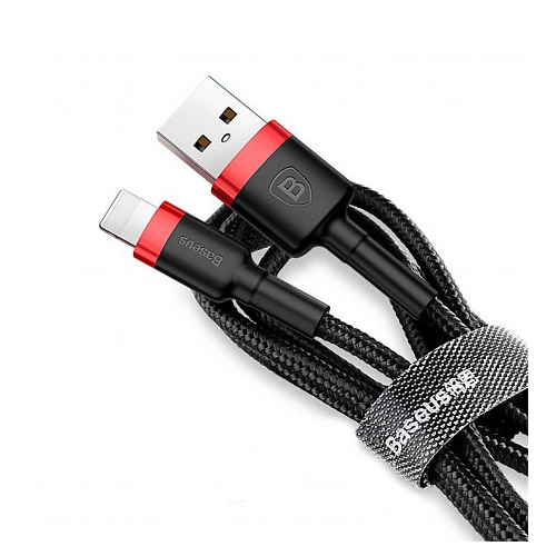 Купить Кабель Baseus Cafule Cable USB to Lightning 2.4A 2m (CALKLF-C19) Red/Black - цена в Харькове, Киеве, Днепре, Одессе
в интернет-магазине Telemart фото