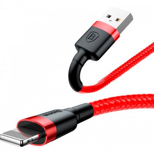 Купить Кабель Baseus Cafule Cable USB to Lightning 2.4A 2m (CALKLF-C09) Red - цена в Харькове, Киеве, Днепре, Одессе
в интернет-магазине Telemart фото