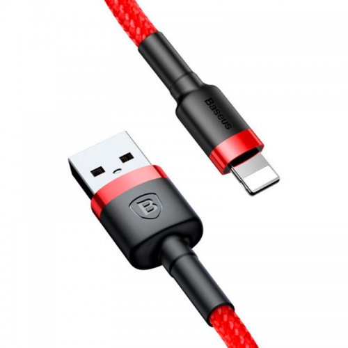 Купить Кабель Baseus Cafule Cable USB to Lightning 2.4A 2m (CALKLF-C09) Red - цена в Харькове, Киеве, Днепре, Одессе
в интернет-магазине Telemart фото