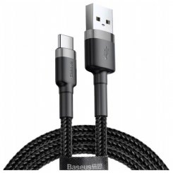 Кабель Baseus Cafule Cable USB to USB Type-C 3A 0.5m (CATKLF-AG1) Grey/Black