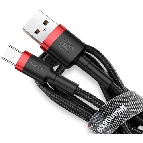 Купить Кабель Baseus Cafule Cable USB to USB Type-C 3A 0.5m (CATKLF-A91) Red/Black - цена в Харькове, Киеве, Днепре, Одессе
в интернет-магазине Telemart фото