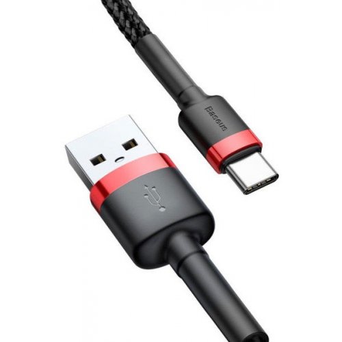 Купить Кабель Baseus Cafule Cable USB to USB Type-C 3A 0.5m (CATKLF-A91) Red/Black - цена в Харькове, Киеве, Днепре, Одессе
в интернет-магазине Telemart фото