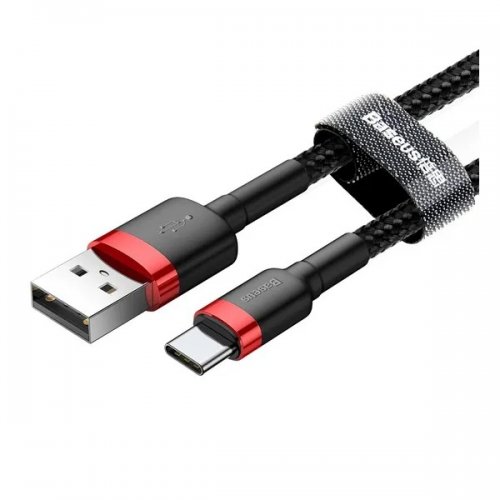 Купить Кабель Baseus Cafule Cable USB to USB Type-C 3A 1m (CATKLF-B91) Red/Black - цена в Харькове, Киеве, Днепре, Одессе
в интернет-магазине Telemart фото