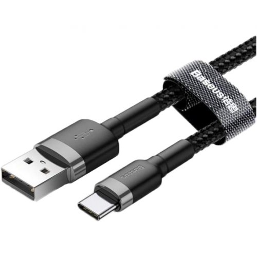 Купить Кабель Baseus Cafule Cable USB to USB Type-C 2A 2m (CATKLF-CG1) Grey/Black - цена в Харькове, Киеве, Днепре, Одессе
в интернет-магазине Telemart фото