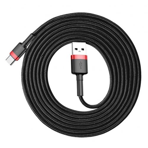Купить Кабель Baseus Cafule Cable USB to USB Type-C 2A 2m (CATKLF-C91) Red/Black - цена в Харькове, Киеве, Днепре, Одессе
в интернет-магазине Telemart фото