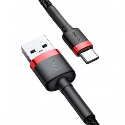 Купить Кабель Baseus Cafule Cable USB to USB Type-C 2A 2m (CATKLF-C91) Red/Black - цена в Харькове, Киеве, Днепре, Одессе
в интернет-магазине Telemart фото