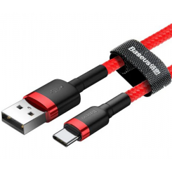 Фото Кабель Baseus Cafule Cable USB for USB Type-C 2A 2m (CATKLF-C09) Red