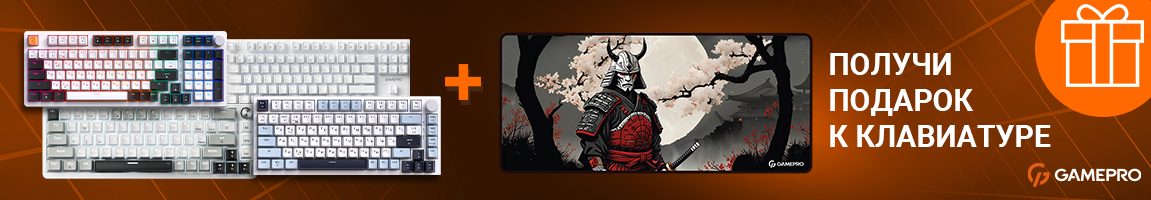 К акционным клавиатурам GamePro получайте стильную игровую поверхность в подарок