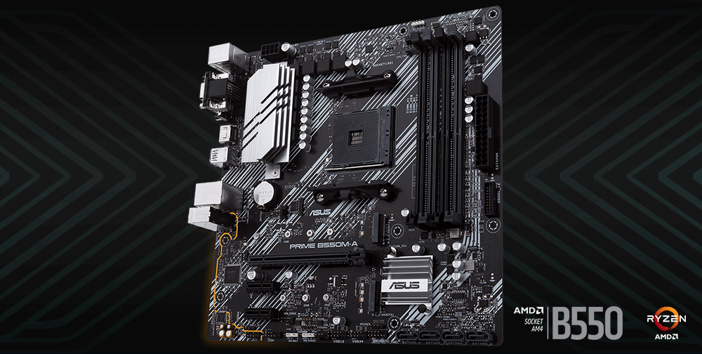 Материнська плата ASUS PRIME B550M-A — загальний вигляд