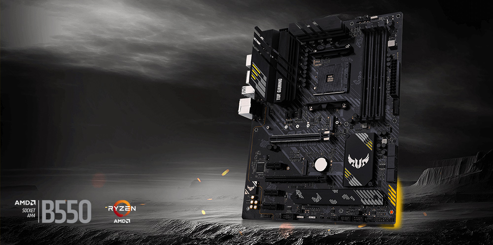 Материнська плата ASUS TUF Gaming B550-Plus — загальний вигляд