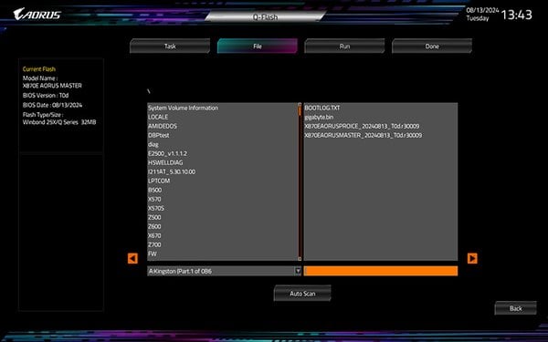 Q-Flash Auto Scan