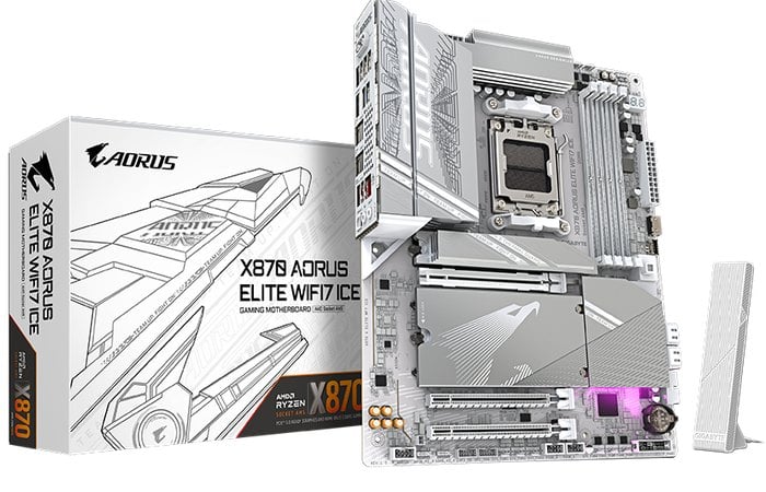 Біла плата X870 для AMD Ryzen™