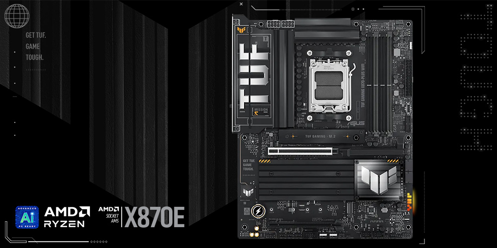 Материнська плата ASUS TUF Gaming X870-Plus WiFi — загальний вигляд