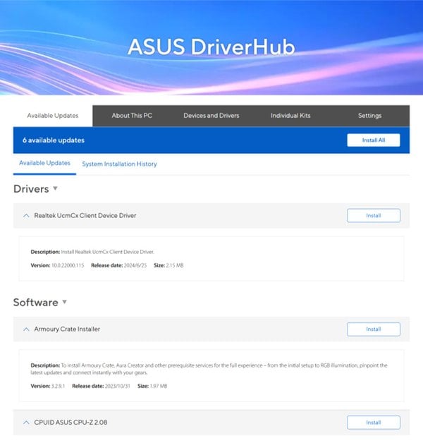 ASUS DriverHub