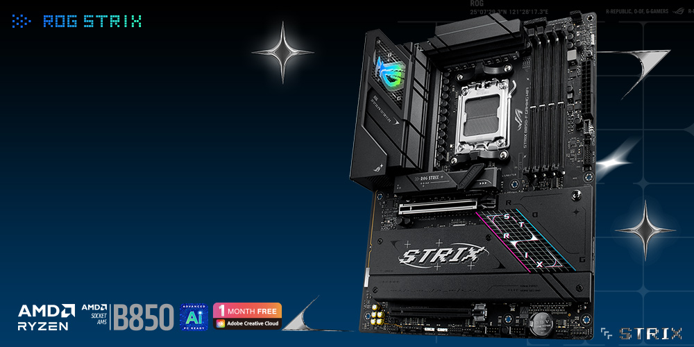 Материнська плата ASUS ROG Strix B850-F Gaming WiFi — загальний вигляд