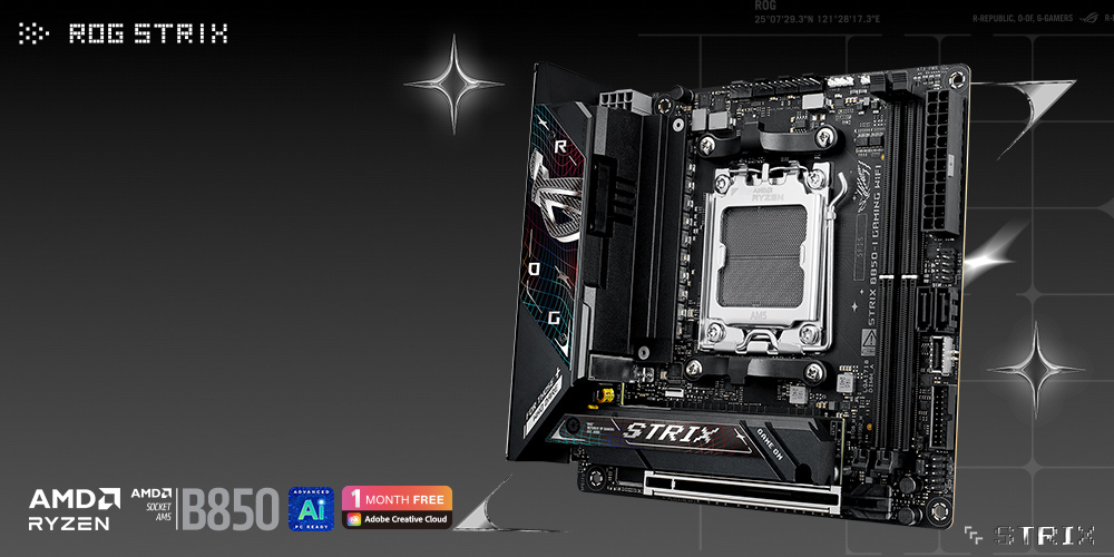 Материнська плата ASUS ROG Strix B850-I Gaming WiFi — загальний вигляд