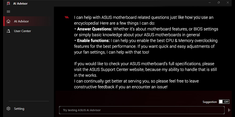 ASUS AI Advisor