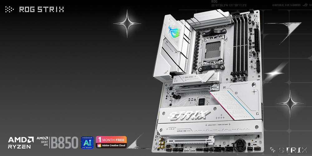 Материнська плата ASUS ROG Strix B850-A Gaming WiFi — загальний вигляд