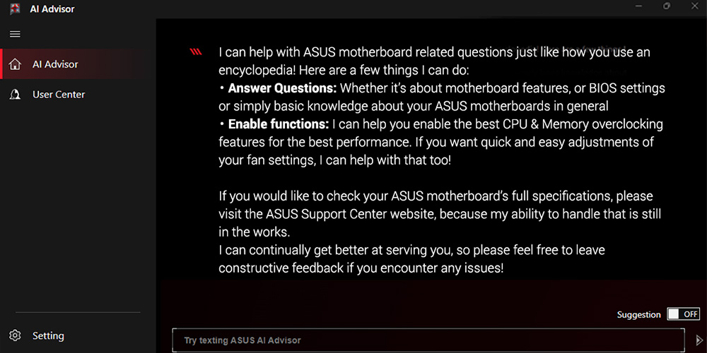 ASUS AI Advisor