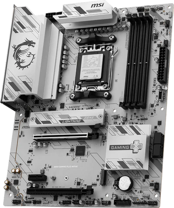 Біла ATX-плата для ігрового ПК на Ryzen