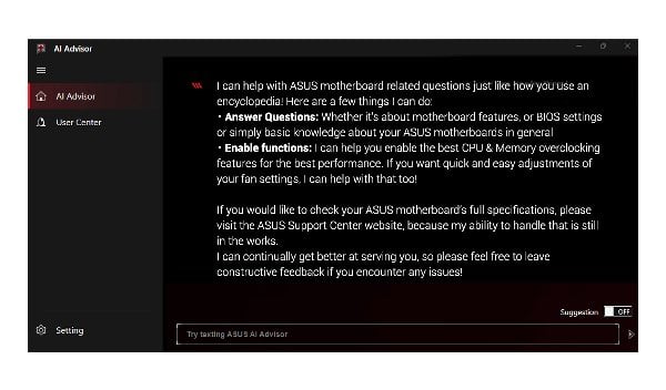 ASUS AI Advisor
