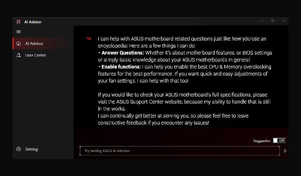 ASUS AI Advisor