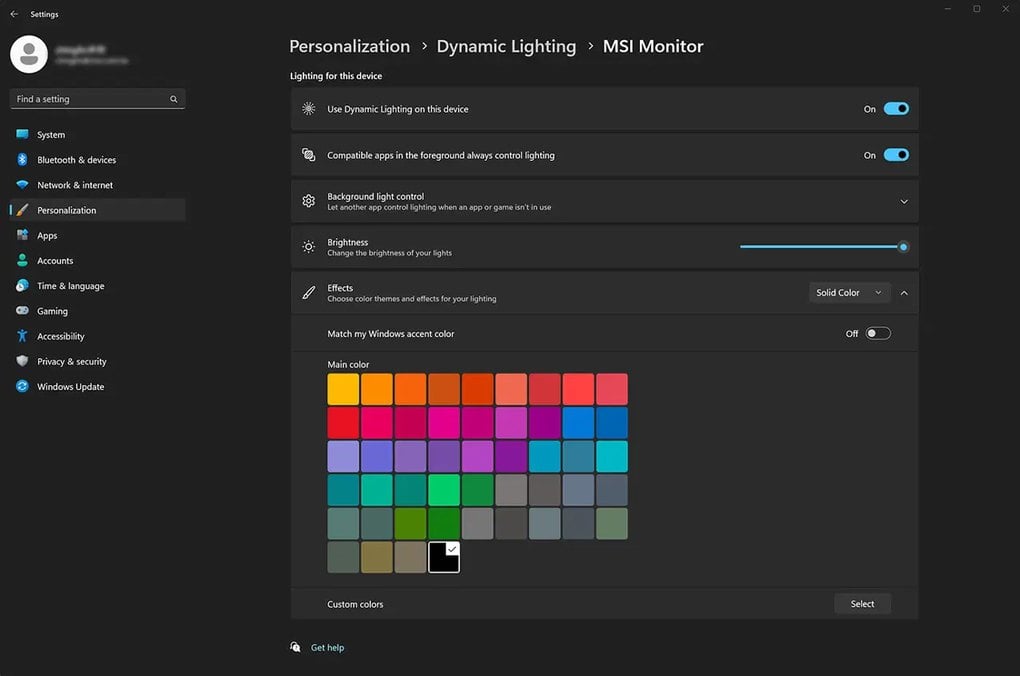 Windows Dynamic Lighting
