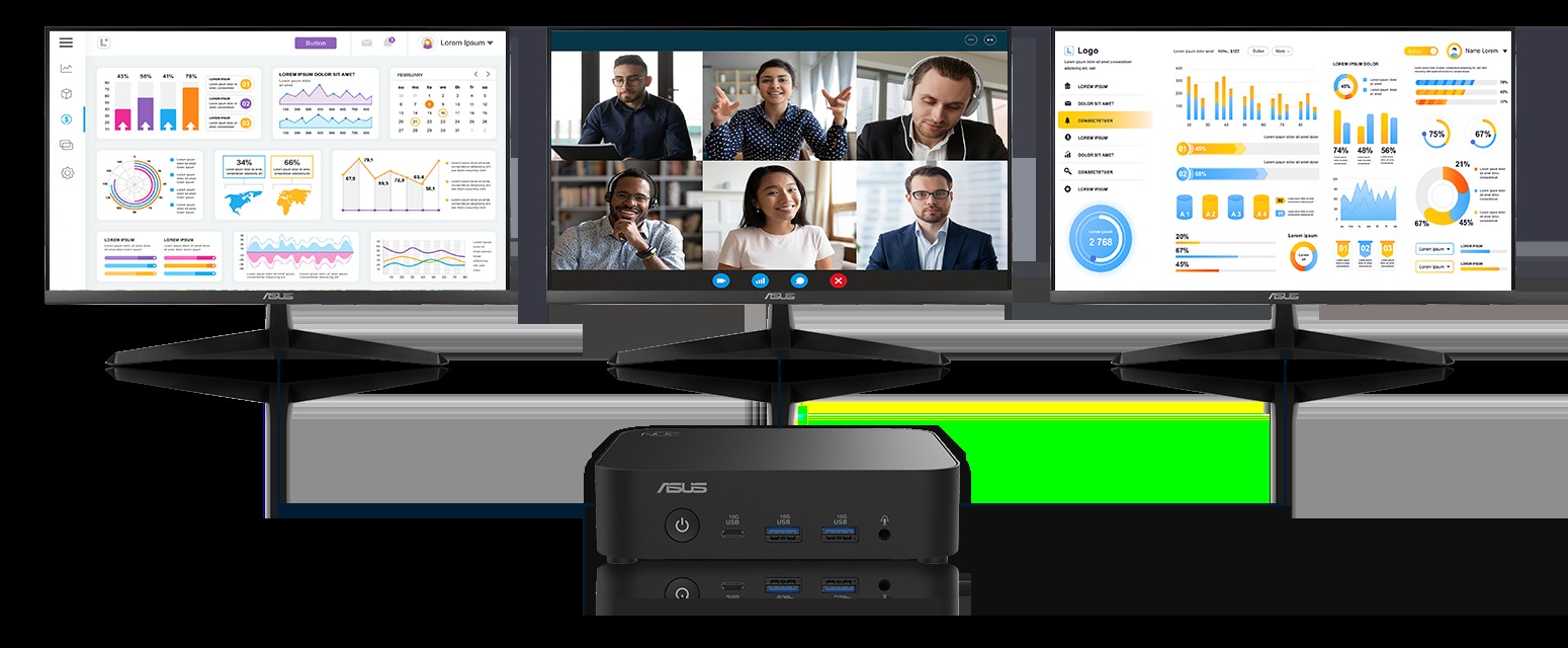 Підключення трьох 4K-моніторів до ASUS NUC 14 Essential