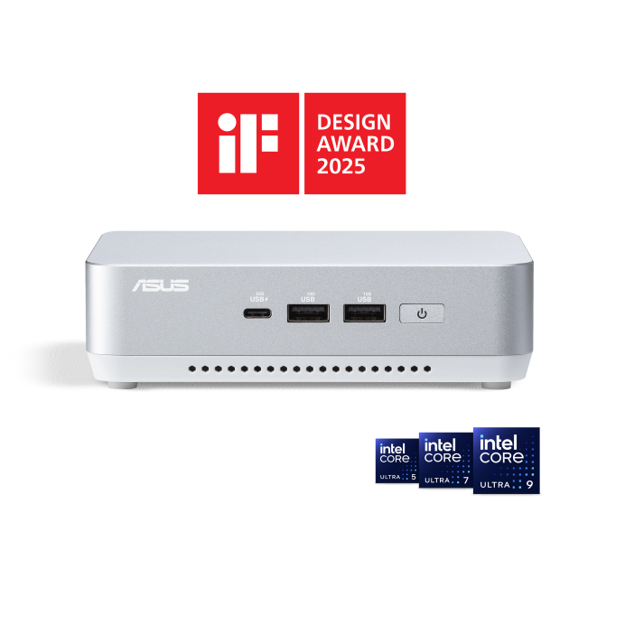 ASUS NUC 14 Pro+ у сріблястому корпусі